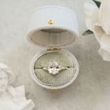 "Vintage Oval Ring Box - White with Sage Velvet Insert" - Ring Boxes in white by The Heirloom Ring Box