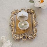 "Vintage Oval Ring Box - White with Sage Velvet Insert" - Ring Boxes in white by The Heirloom Ring Box