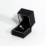 "Black Ring Box with White Stripe - Single Slot" - Ring Boxes in black by Soulmatebox