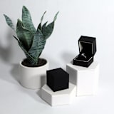 "Black Ring Box with White Stripe - Single Slot" - Ring Boxes in black by Soulmatebox