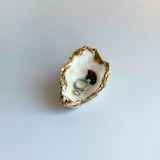 "Gold Leaf Oyster Shell Wedding Ring Dish" - Ring Boxes in white by Anna Sibley