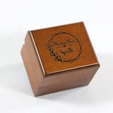 "Personalized Wreath Design Wood Ring Box - Single Slot" - Ring Boxes in brown by Soulmatebox