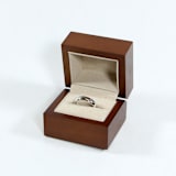 "Personalized Wreath Design Wood Ring Box - Single Slot" - Ring Boxes in brown by Soulmatebox