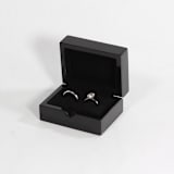 "Gloss Black Ring Box - Double Slot" - Ring Boxes in black by Soulmatebox