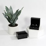 "Gloss Black Ring Box - Double Slot" - Ring Boxes in black by Soulmatebox