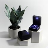 "Matte Black Ring Box with LED Light" - Ring Boxes in black by Soulmatebox