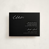 "Corner" - Mitzvah Reception Cards in Midnight by Kelly Schmidt - Front