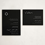"Corner" - Mitzvah Reception Cards in Midnight by Kelly Schmidt - With Invitation