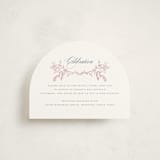 "Monogrammed" - Mitzvah Reception Cards in Rosebud by Petra Kern - Front