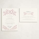 "Monogrammed" - Mitzvah Reception Cards in Rosebud by Petra Kern - With Invitation