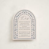 "Talavera" - Mitzvah Reception Cards in Navy by Meagan Christensen - Front