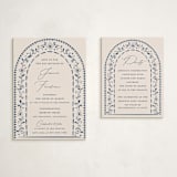 "Talavera" - Mitzvah Reception Cards in Navy by Meagan Christensen - With Invitation