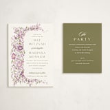 "Meander" - Mitzvah Reception Cards in Merlot by Angela Marzuki - With Invitation