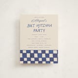 "Painted Mitzvah" - Mitzvah Reception Cards in Butter by Teju Reval - Front
