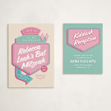 "Las Vegas" - Mitzvah Reception Cards in Cotton Candy by Claudia Orengo - With Invitation