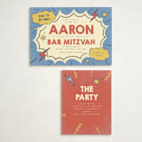 "Pop Art" - Mitzvah Reception Cards in Comic Pop by Vera Lim - With Invitation