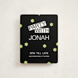 "Decal" - Mitzvah Reception Cards in Lime by Inkblot Design - Front