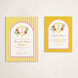 "Beach Club" - Mitzvah Reception Cards in Lemon by Claudia Orengo - With Invitation