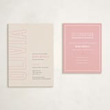 "Bold Name" - Mitzvah Reception Cards in Peony by Ilene Guy - With Invitation
