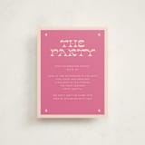 "Cowgirl" - Mitzvah Reception Cards in Peony by Rachel Cassel - Front