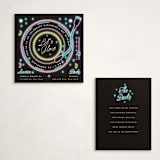 "Neon Spin" - Mitzvah Reception Cards in Midnight by Ana de Sousa - With Invitation