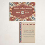 "Vintage Circus" - Mitzvah Reception Cards in Brick by Amanda Stuff - With Invitation