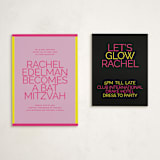"Pop up" - Mitzvah Reception Cards in Candy-Glow by Inkblot Design - With Invitation