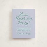 "Torah Tribute" - Mitzvah Reception Cards in Verdant by Inkblot Design - Front