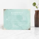 "graceful" - Mitzvah RSVP Cards in Aquamarine by Julia Hall - Front