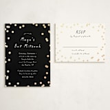 "Simple Confetti" - Mitzvah RSVP Cards in Midnight by Erin L. Wilson - With Invitation