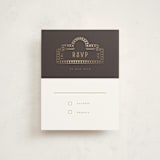"Gilded NYC" - Mitzvah RSVP Cards in Beetle by Teju Reval - Front