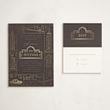 "Gilded NYC" - Mitzvah RSVP Cards in Beetle by Teju Reval - With Invitation