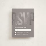 "Modern Foil Bar Mitzvah" - Mitzvah RSVP Cards in Charcoal by Stacy Maalouf - Front