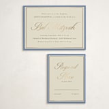 "Formal Elegance" - Mitzvah RSVP Cards in Cerulean by Morgan Kendall - With Invitation
