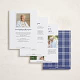 "Pencil Lines" - Memorial Cards in Jeans by Adelyn T. - Back of Card Options