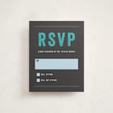 "Namely" - Mitzvah RSVP Cards in Charcoal by Rebecca Bowen - Front