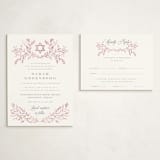 "Monogrammed" - Mitzvah RSVP Cards in Rosebud by Petra Kern - With Invitation