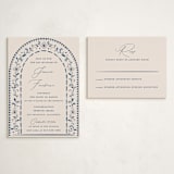 "Talavera" - Mitzvah RSVP Cards in Navy by Meagan Christensen - With Invitation