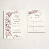 "Meander" - Mitzvah RSVP Cards in Merlot by Angela Marzuki - With Invitation
