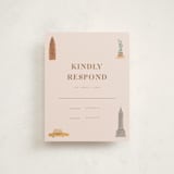 "Painted NYC" - Mitzvah RSVP Cards in Petal by Teju Reval - Front