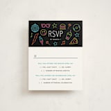 "Neon Vibes" - Mitzvah RSVP Cards in Candy by Brandy Folse - Front