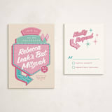 "Las Vegas" - Mitzvah RSVP Cards in Cotton Candy by Claudia Orengo - With Invitation
