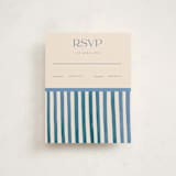 "Painted Stripes" - Mitzvah RSVP Cards in Sky by Teju Reval - Front