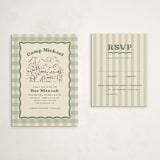 "Camp Mitzvah" - Mitzvah RSVP Cards in Sage by Creo Study - With Invitation
