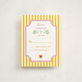 "Beach Club" - Mitzvah RSVP Cards in Lemon by Claudia Orengo - Front