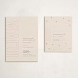 "Bold Name" - Mitzvah RSVP Cards in Peony by Ilene Guy - With Invitation