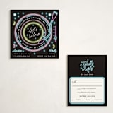 "Neon Spin" - Mitzvah RSVP Cards in Midnight by Ana de Sousa - With Invitation