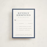 "Square Frame" - Mitzvah RSVP Cards in Navy by Jenna Holcomb - Front