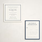 "Square Frame" - Mitzvah RSVP Cards in Navy by Jenna Holcomb - With Invitation