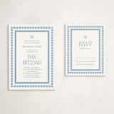 "Checkers" - Mitzvah RSVP Cards in Sky by Carolyn MacLaren - With Invitation